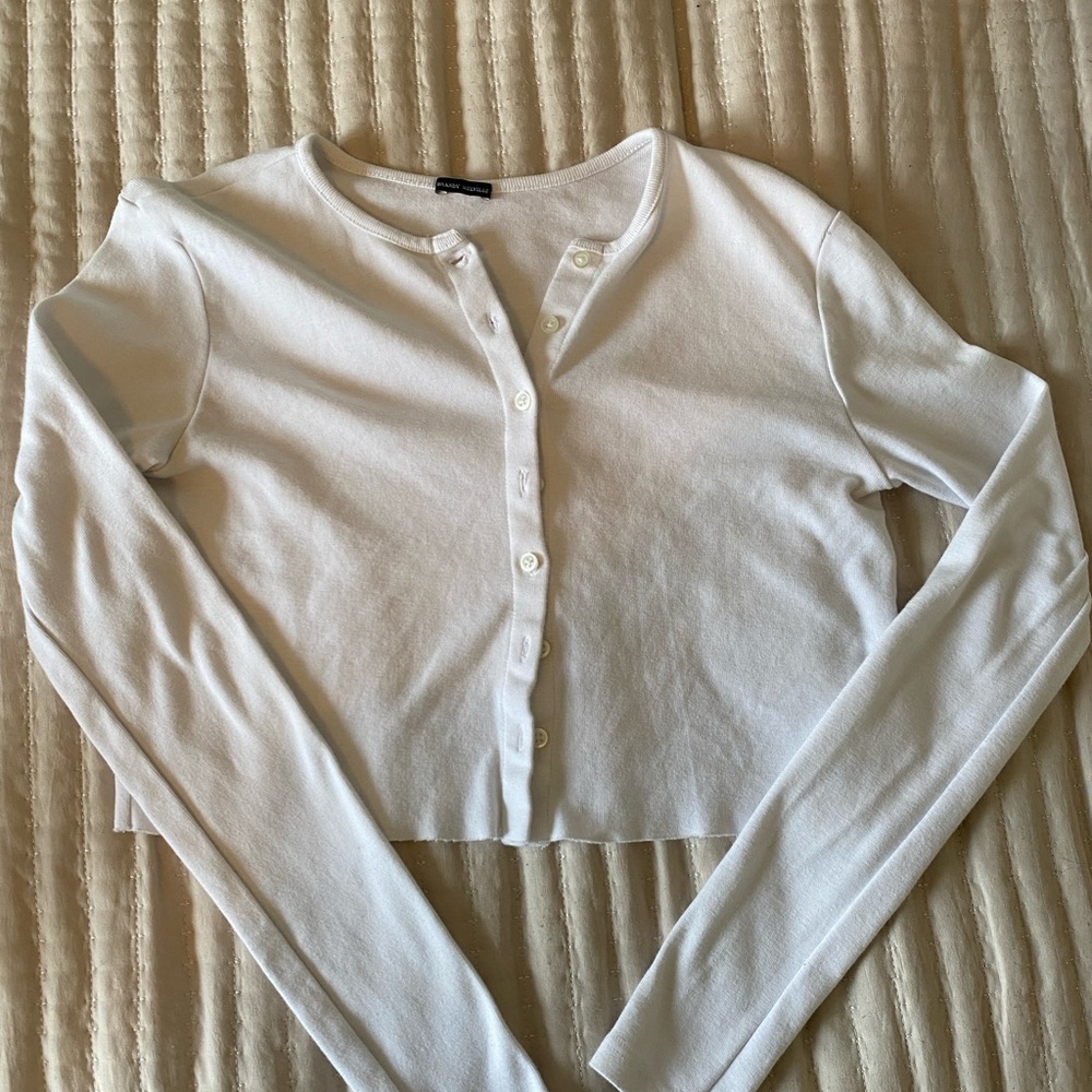 Brandy Melville White Button Up Basic